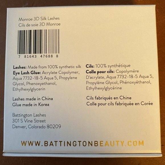 BATTINGTON Lashes Monroe 3D Silk Lashes and Glue Kit | Multi-use | NEW in Box - Picture 4 of 7